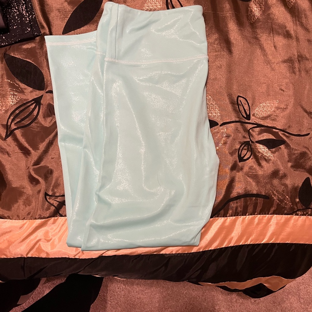 ZYIA Turquoise Metallic leggings